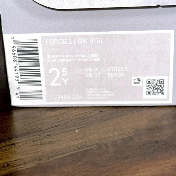 Nike Force 1 Low (PS) Gray FJ3484 104 Sneaker/Shoe Box Only - Picture 12 of 12